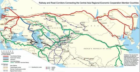 In the graphic shown above nearly all of the Asian rail systems (green) and highways (blue dotted lines) were built or contributed to by China.